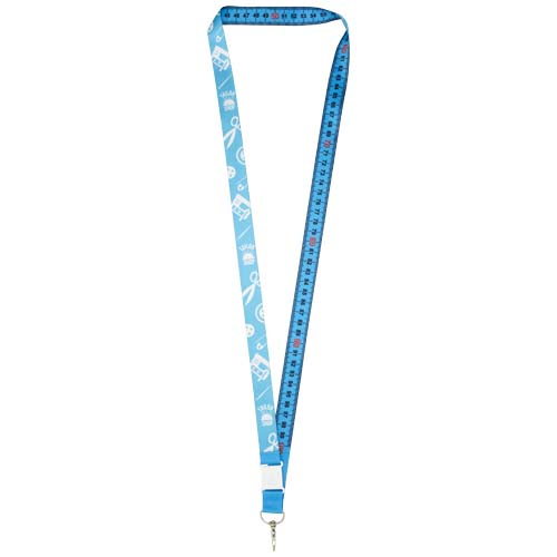Tour de cou personnalisé 1M pour sublimation Isla Bleu clair / blanc